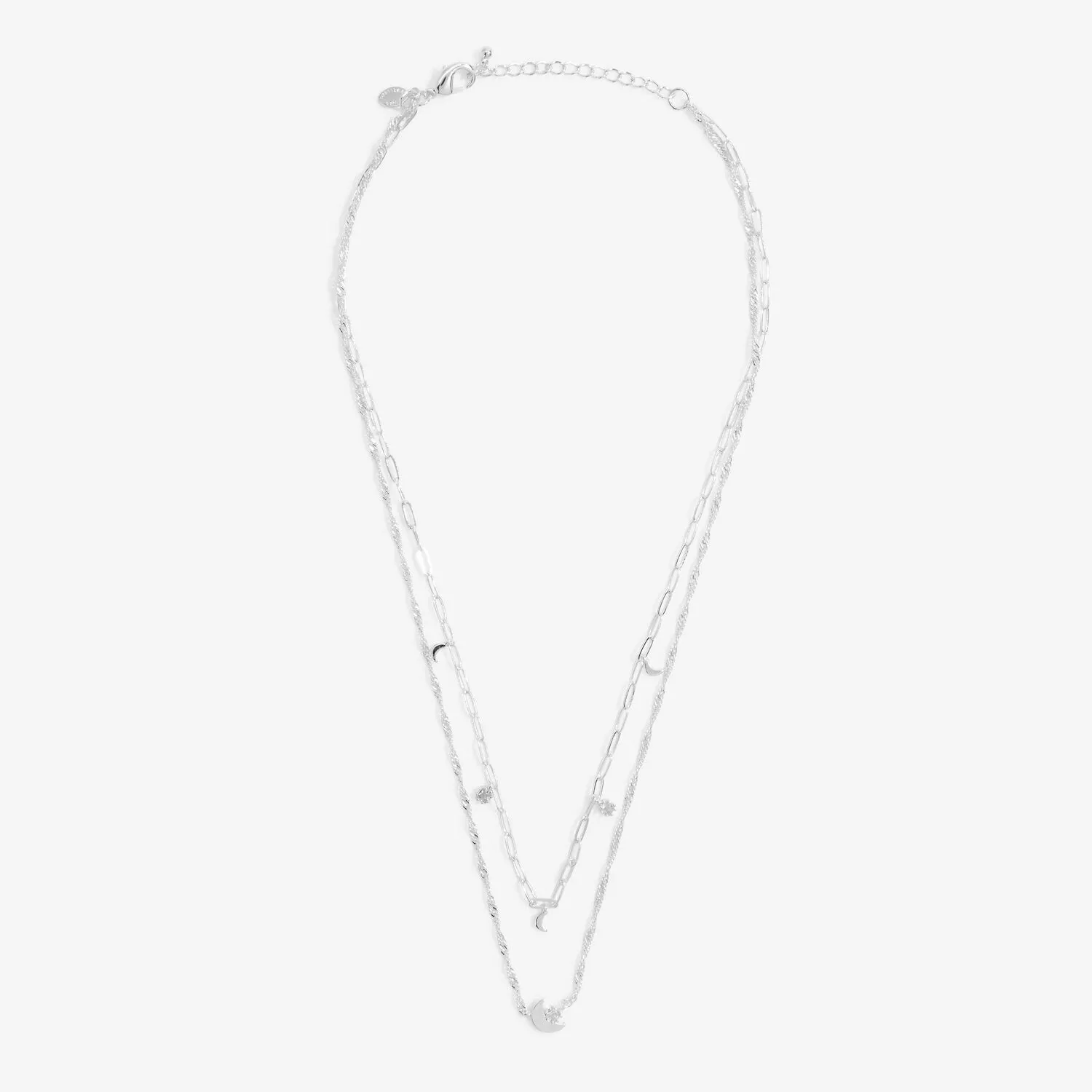 Joma Jewellery Stacks Of Style Moon Silver Necklace