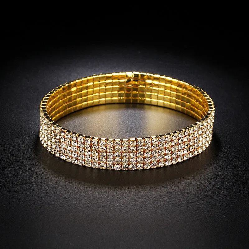 Korean Single Row Flash Diamond Elastic Diamond Anklet