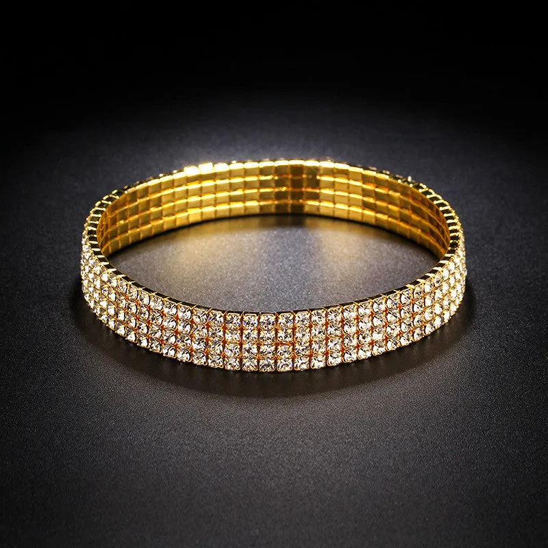 Korean Single Row Flash Diamond Elastic Diamond Anklet