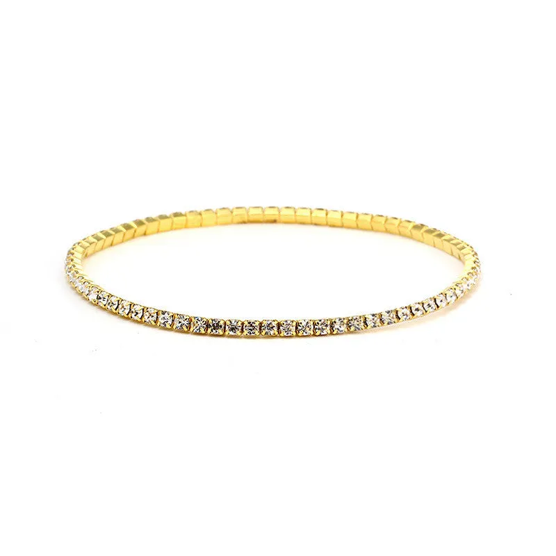 Korean Single Row Flash Diamond Elastic Diamond Anklet