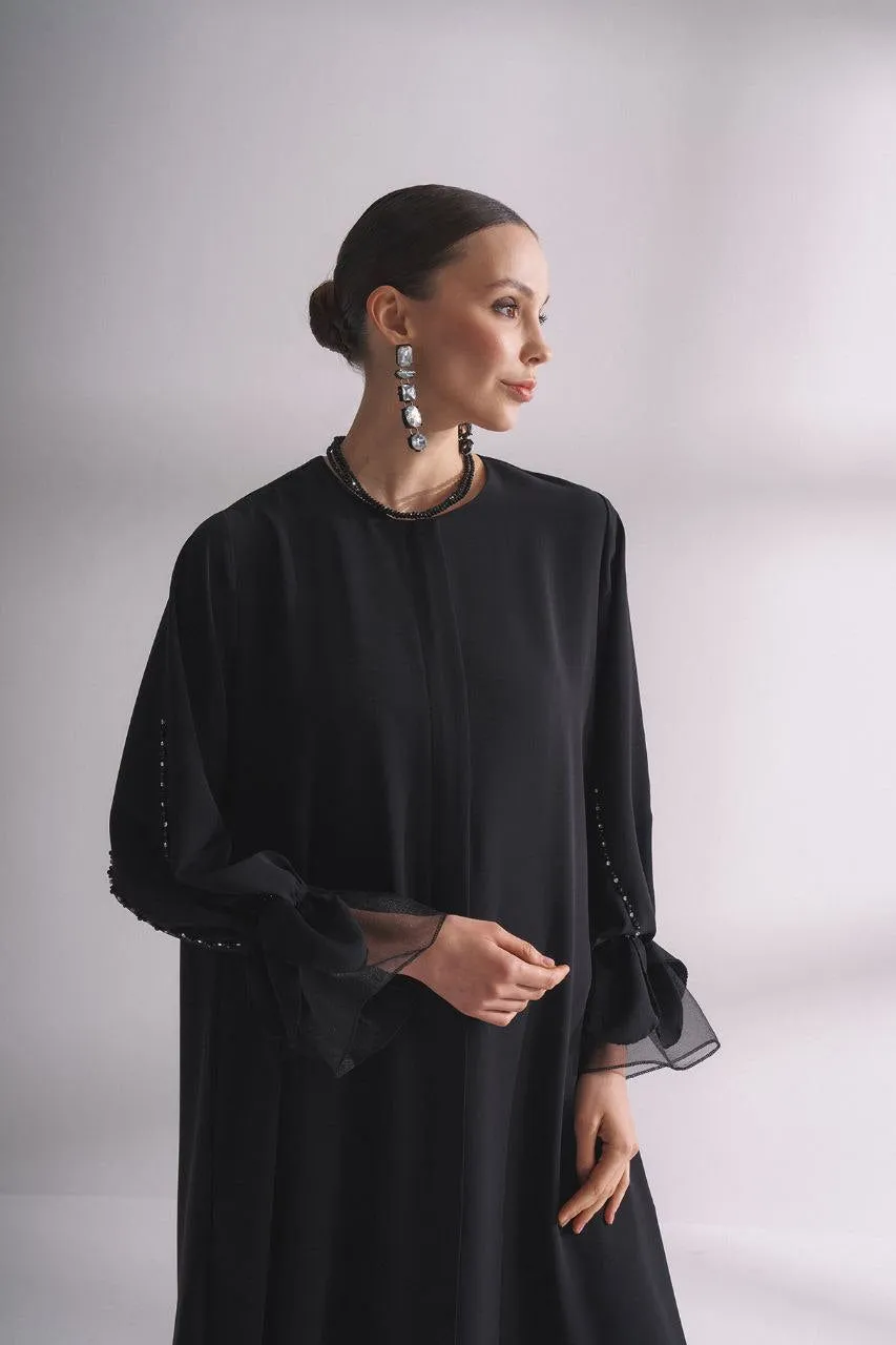 Marah Zip Front Abaya with Designed Cuffs