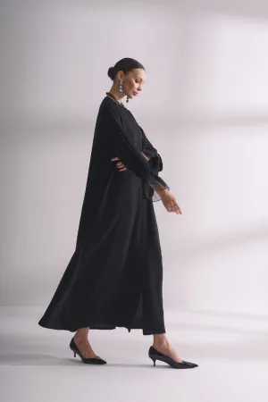 Marah Zip Front Abaya with Designed Cuffs