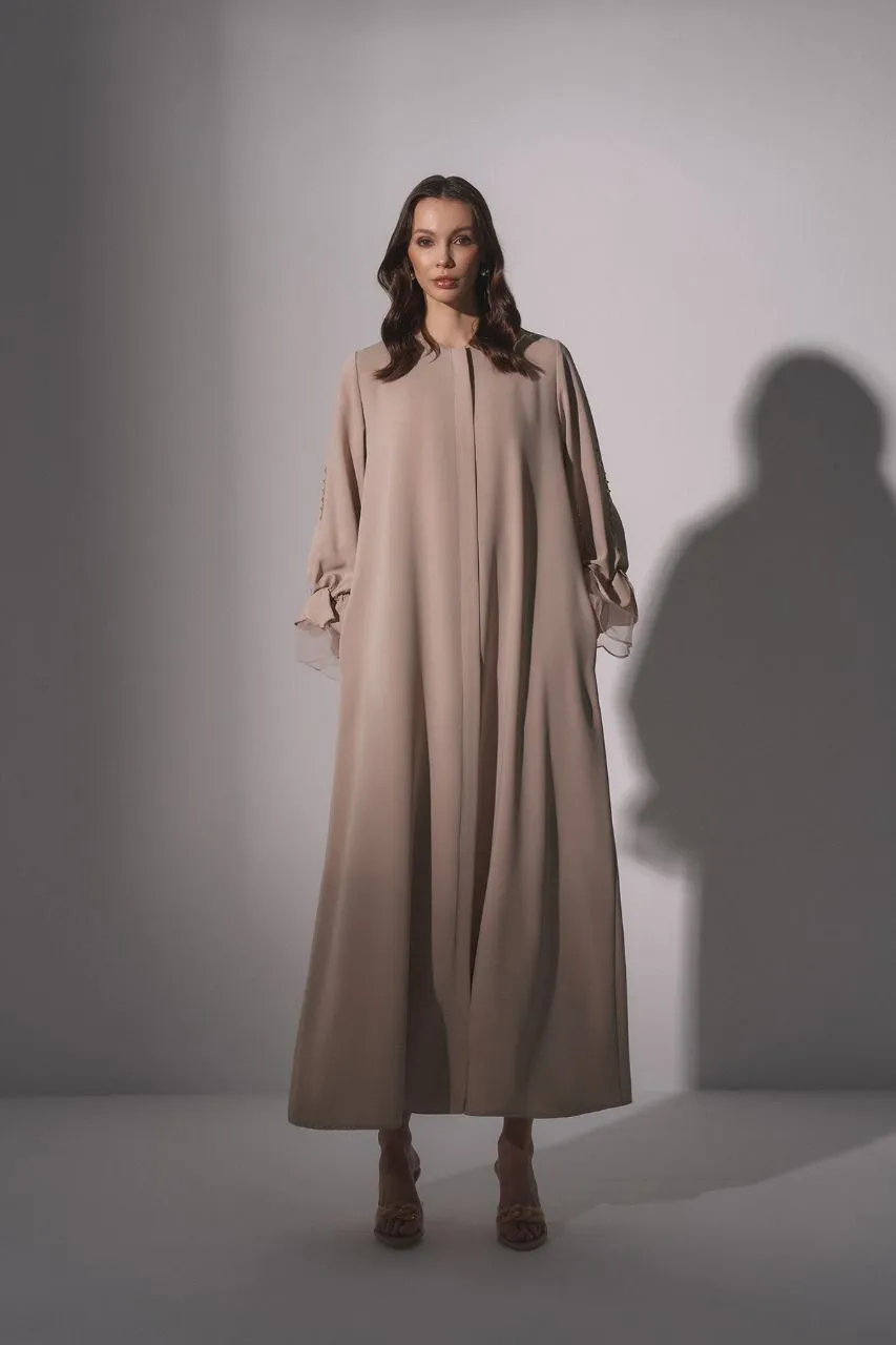 Marah Zip Front Abaya with Designed Cuffs