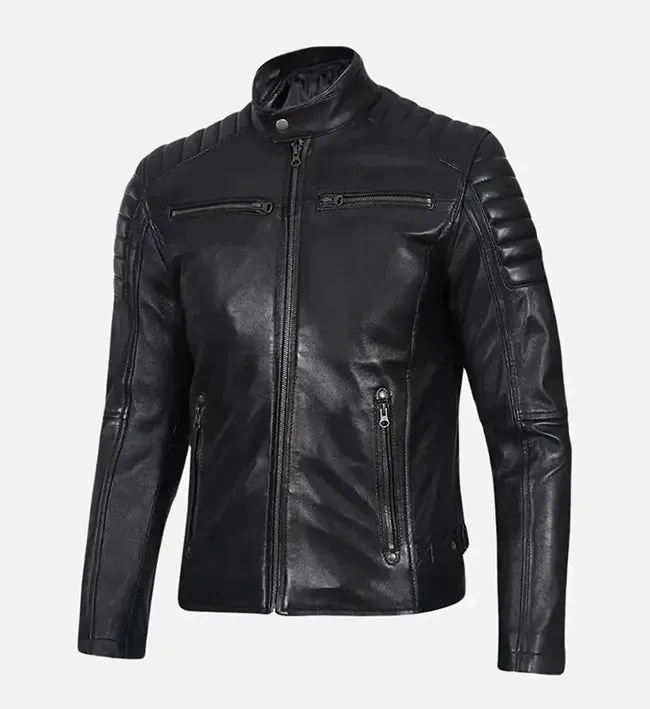 Men’s Sprint Black Leather Jacket