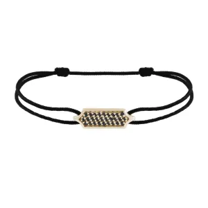 Minimal Tag Macrame Bracelet in Gold