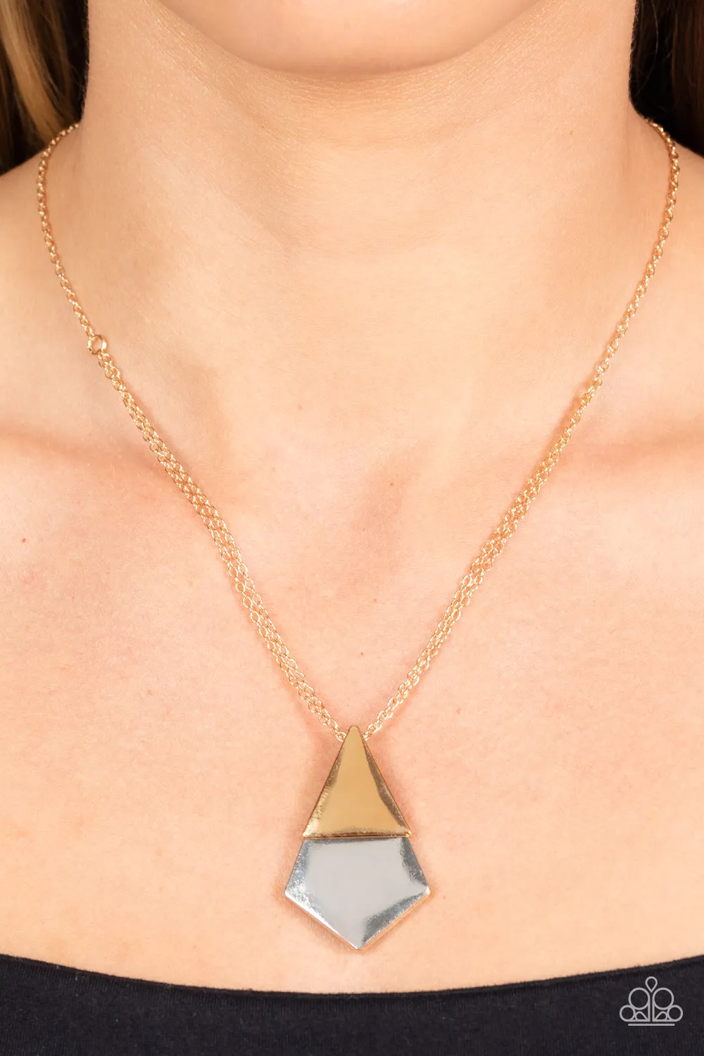 Necklaces Posh Pyramid - Gold