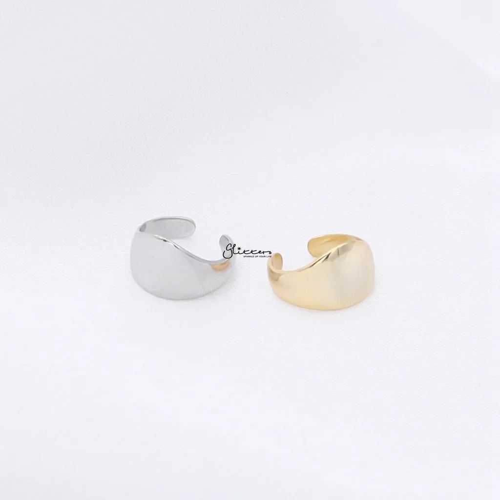 Non Pierced Sterling Silver Thick Conch Ear Cuff - Gold