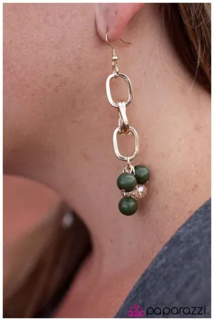 Paparazzi Earring ~ Just My Luck - Green