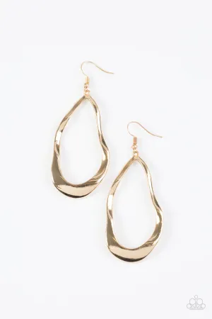 Paparazzi Earring ~ Melt Down - Gold