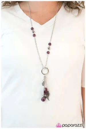 Paparazzi Necklace ~ Hanging By a Moment - Purple