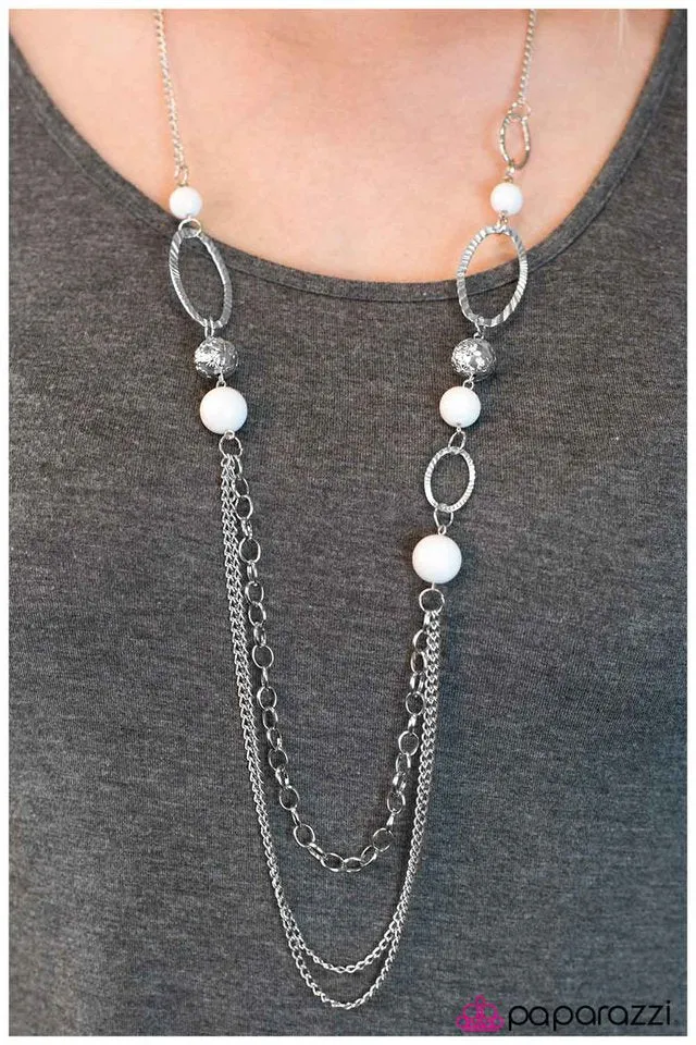 Paparazzi Necklace ~ Somewhere Along the Line - White