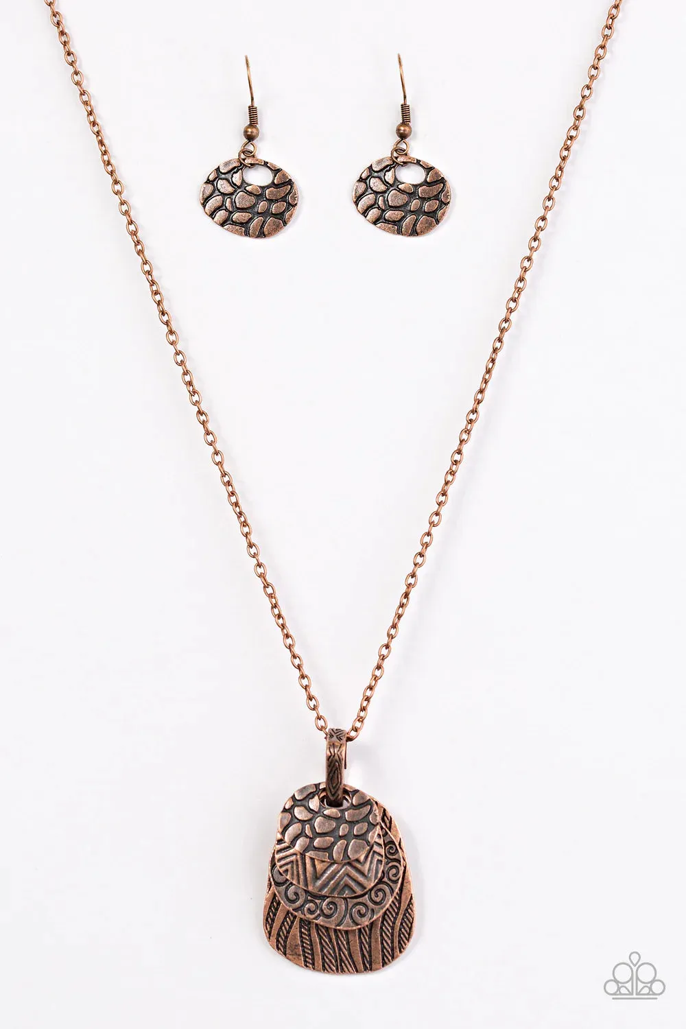 Paparazzi Necklace ~ Texture Temptress - Copper