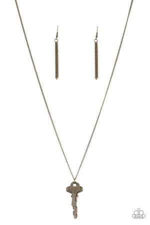 Paparazzi Necklace ~ The Keynoter - Brass