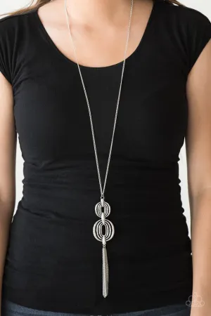 Paparazzi Necklace ~ Timelessly Tasseled - Silver