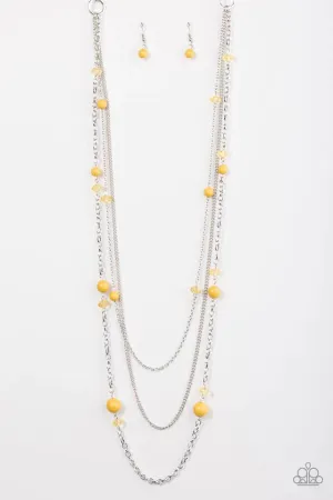 Paparazzi Necklace ~ Triple Tango - Yellow