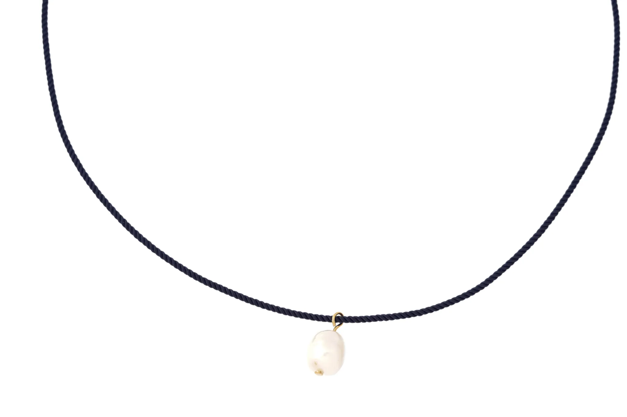 pearl   navy cord necklace