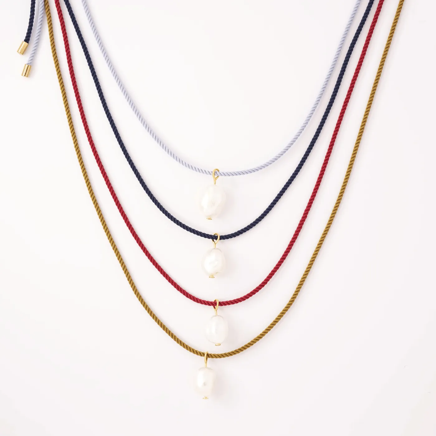 pearl   navy cord necklace