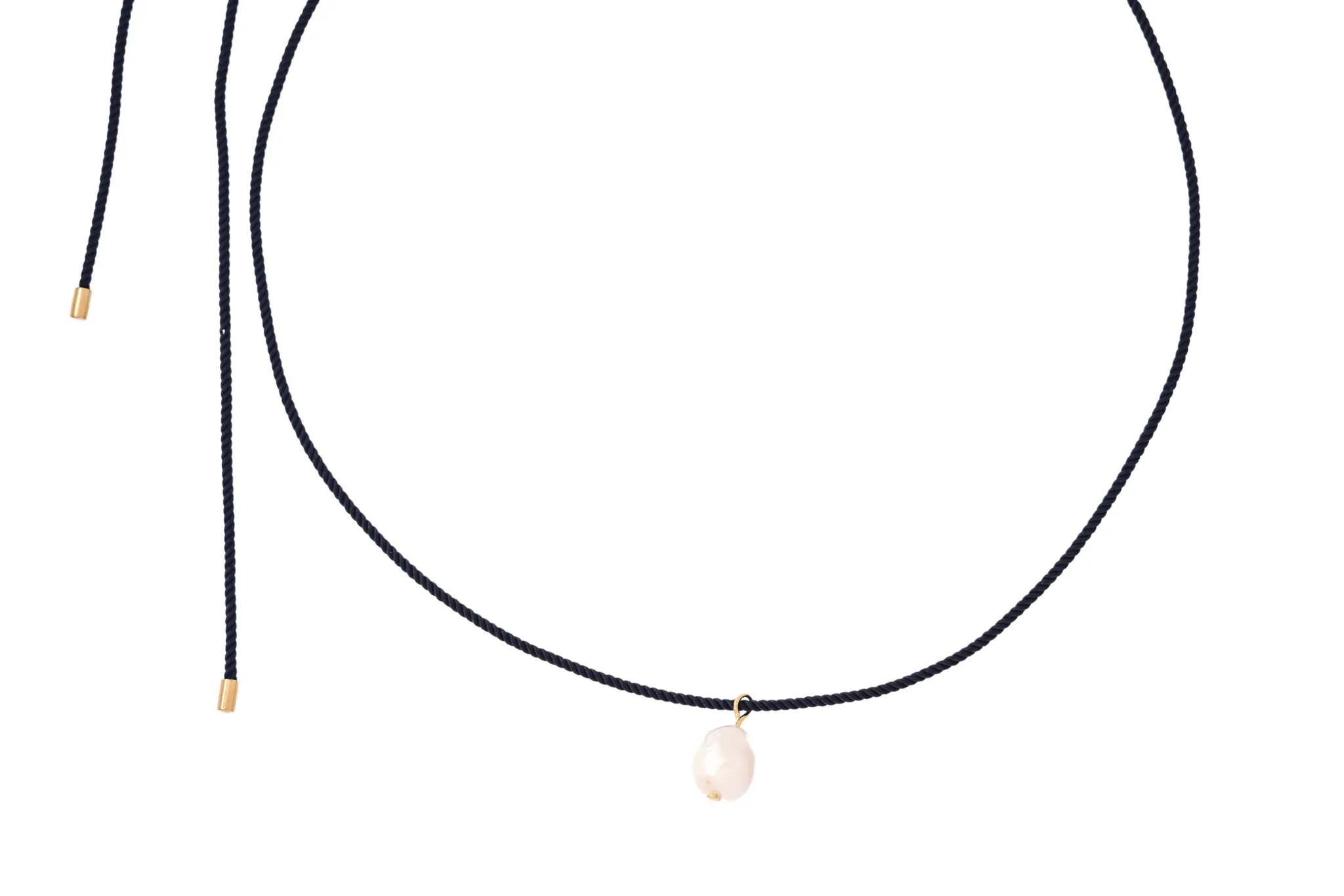 pearl   navy cord necklace