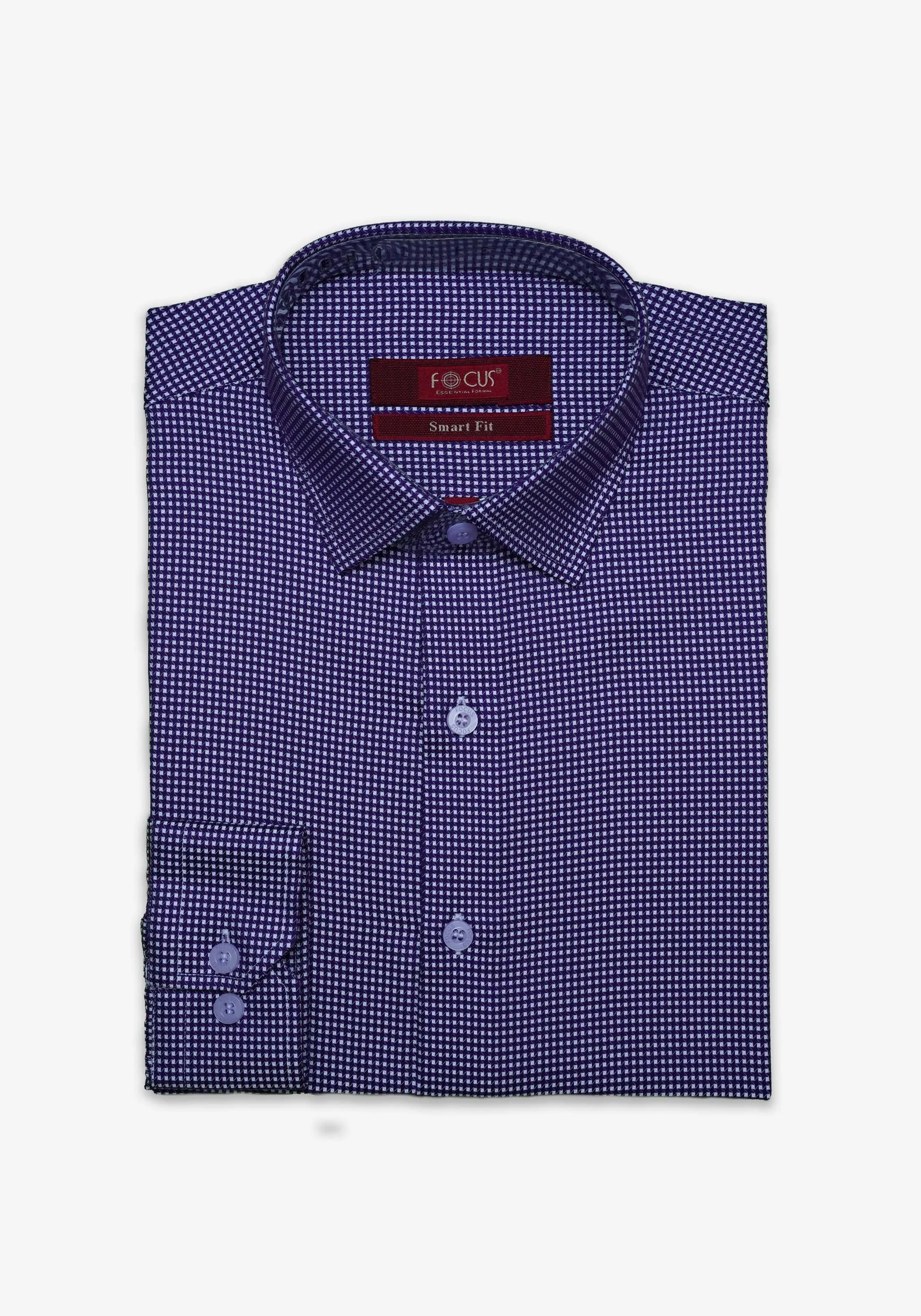 Purple Checkered Dress Shirt