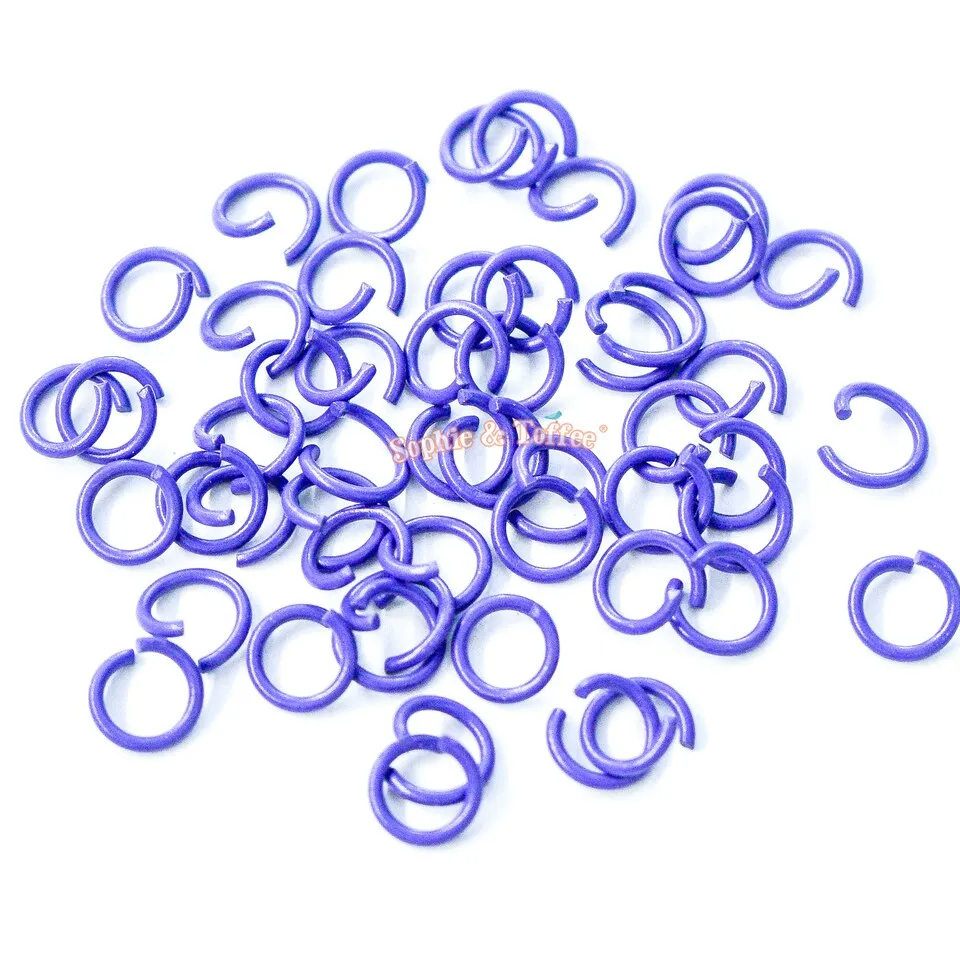 Purple Colored Jump Rings (70 pieces)