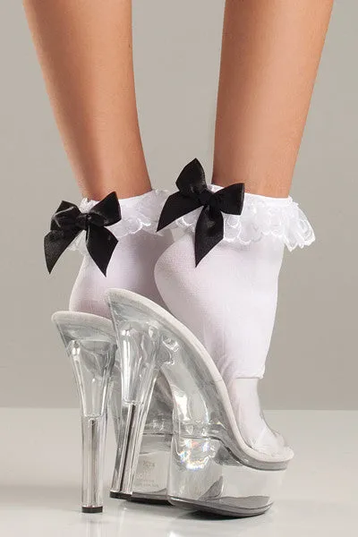 Ruffle Top and Satin Bow Anklets