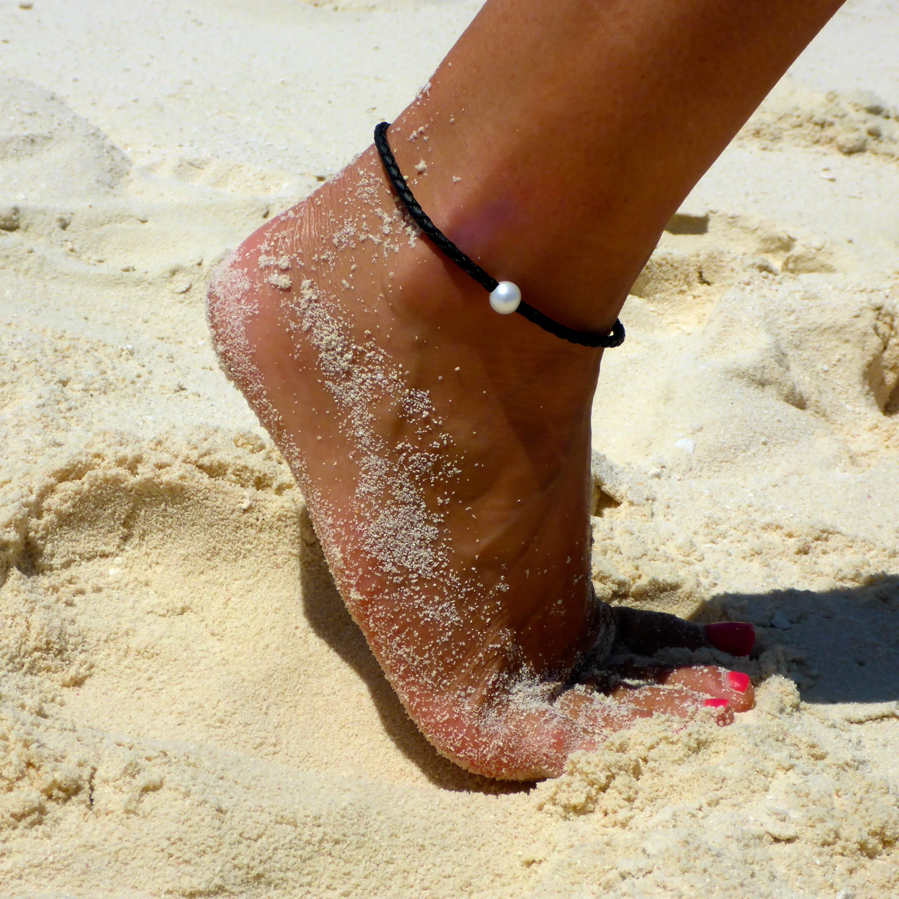 Sandswept Shores Pearl Braid Anklet