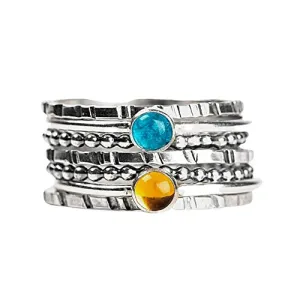 Set of 7 Colorful Stacking Rings