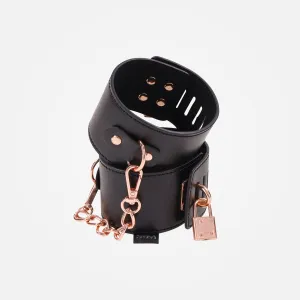 Sex & Mischief - Black   Rose Gold Locking HandCuff Restraints