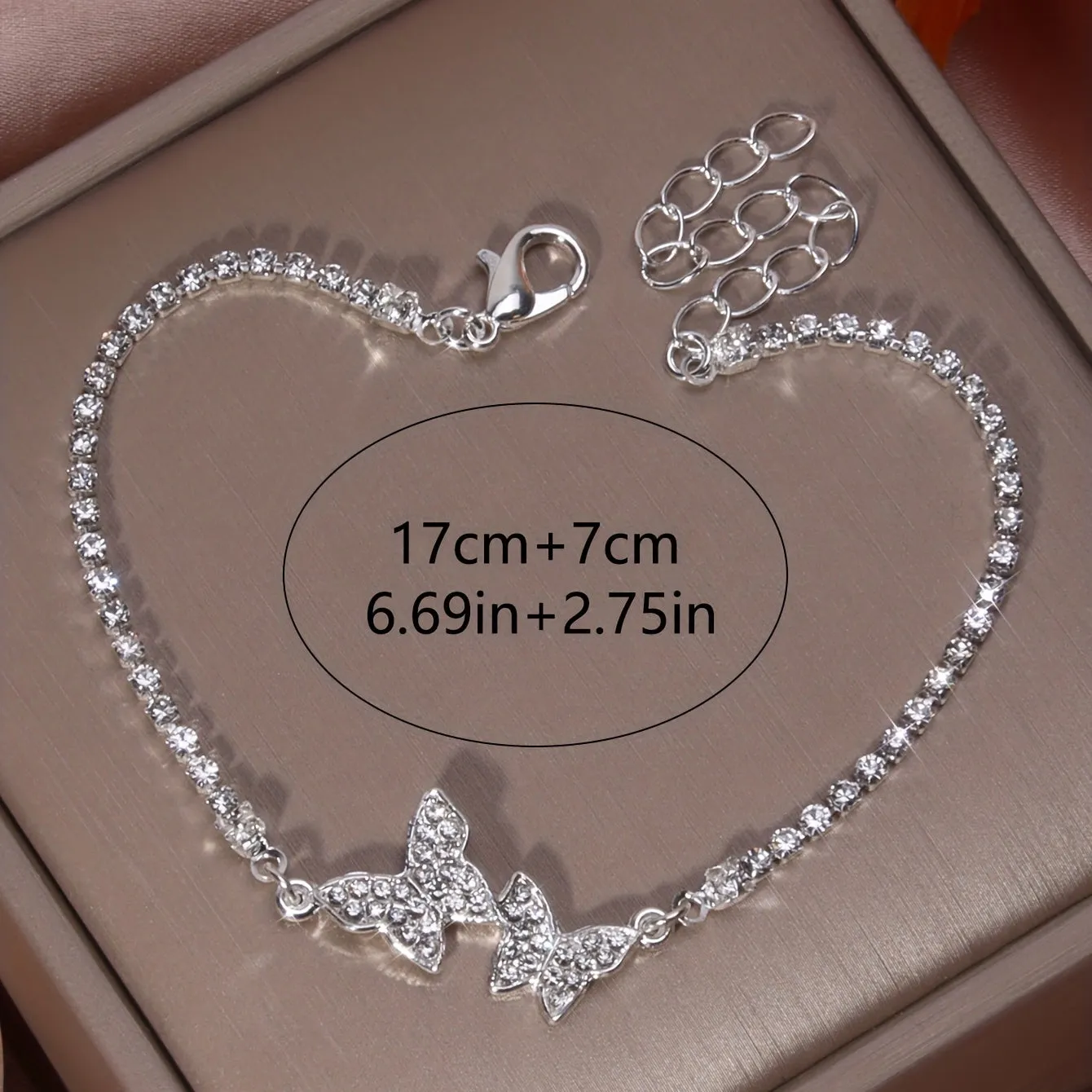 Shimmer Rhinestone Butterfly Anklet Sparkle In Style