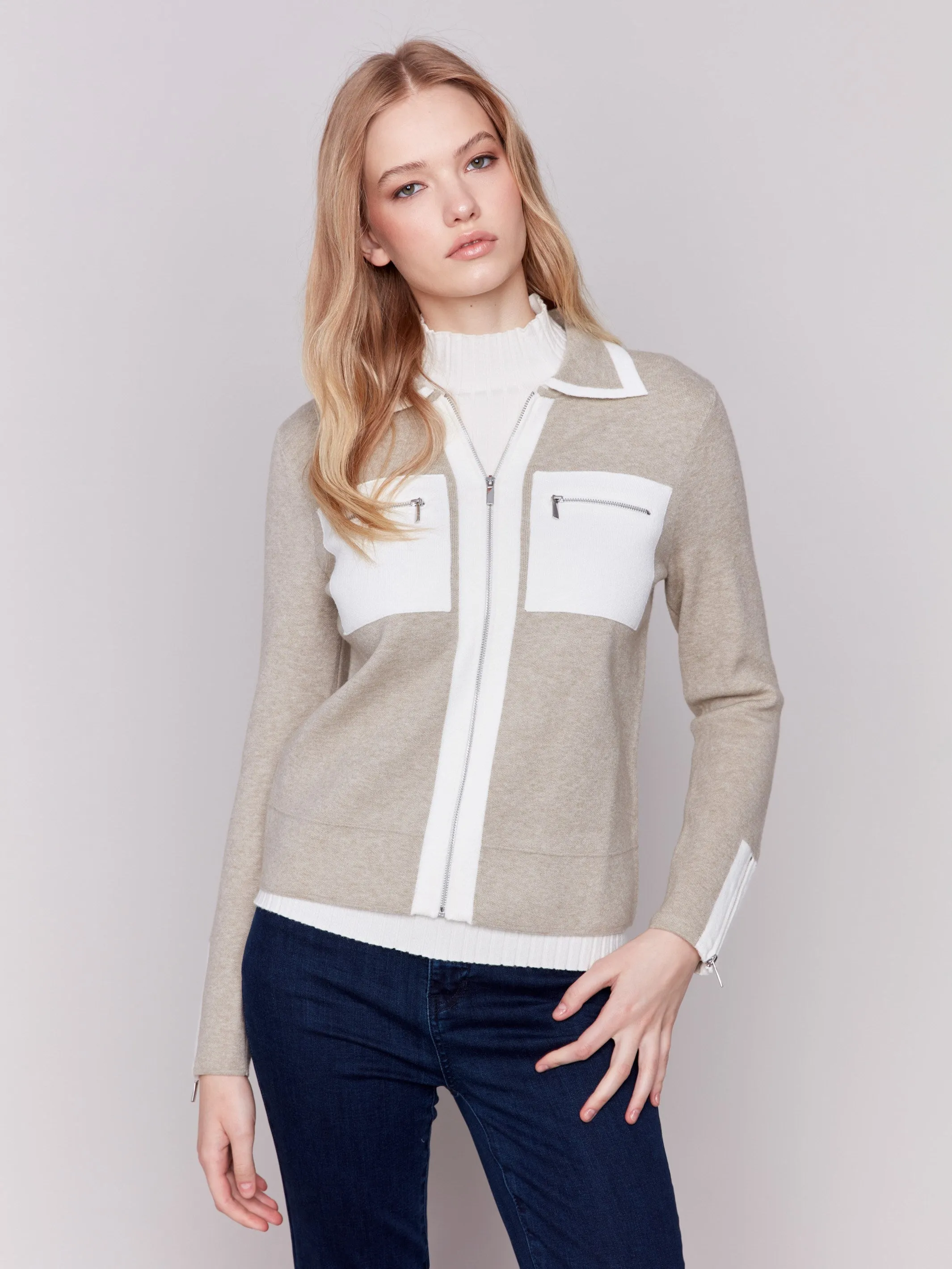 Short Gutsy Knit Jacket - Almond