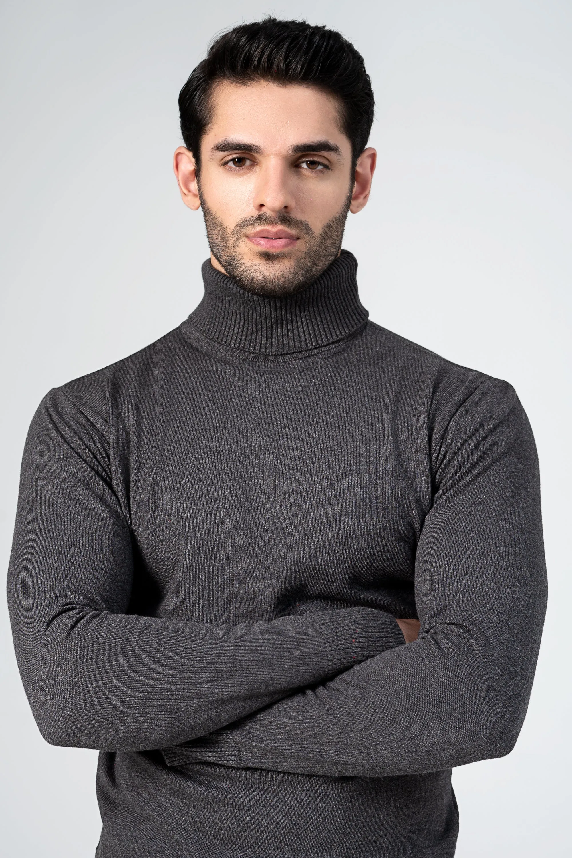 Signature Turtle Neck Dark Grey