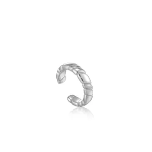 Silver Smooth Twist Ear Cuff