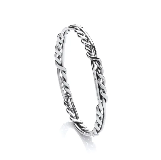 Silver weave bangle