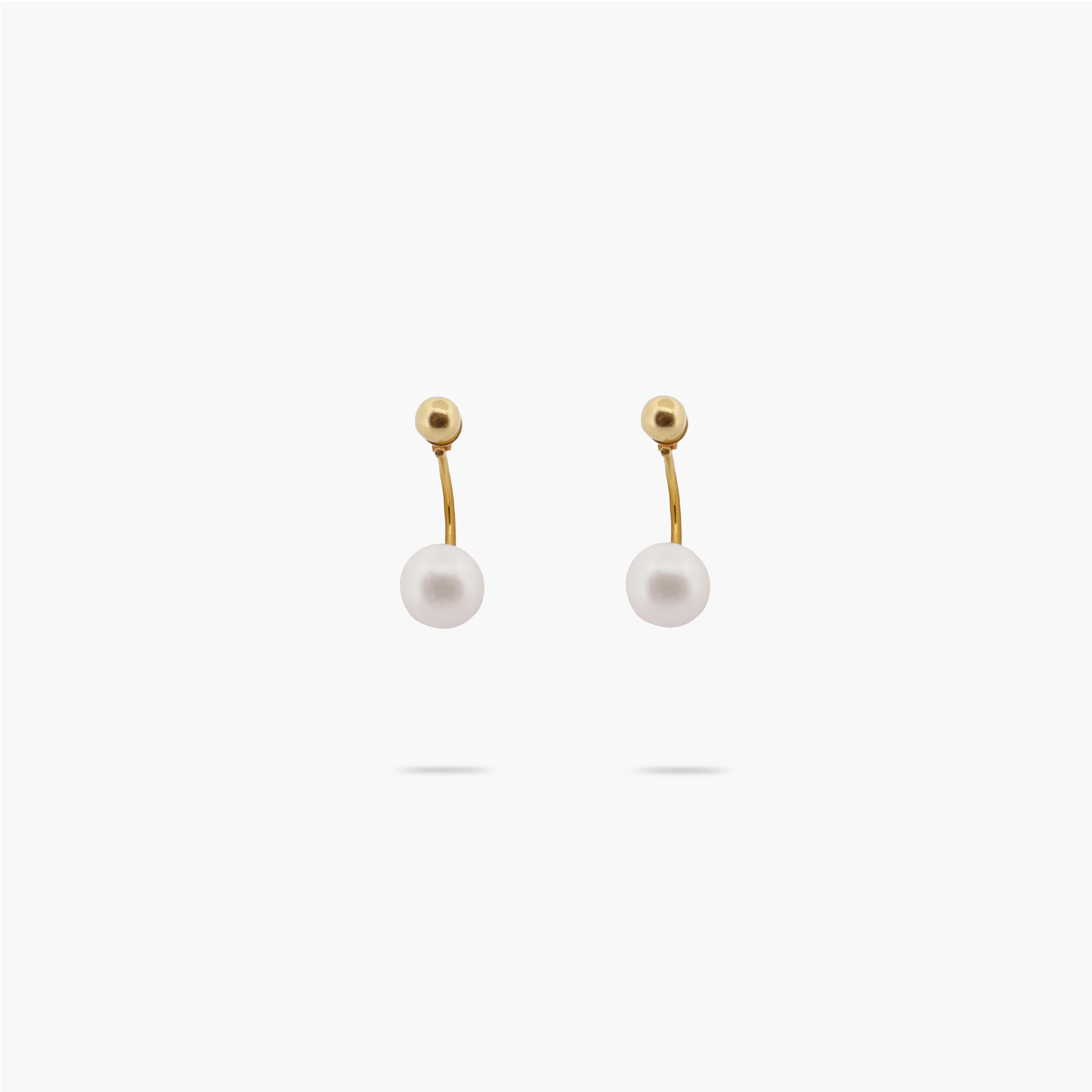 Small Curved Freshwater Pearl Drop Earrings