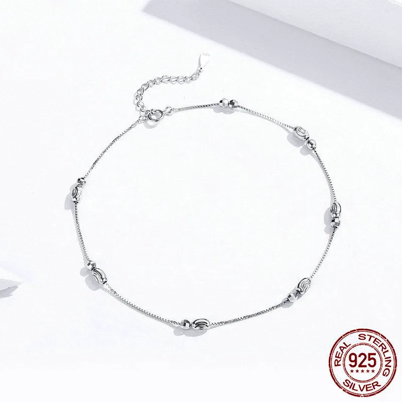 Sterling Silver Anklet Fashion Platinum Plated DIY Lady Silver Anklet