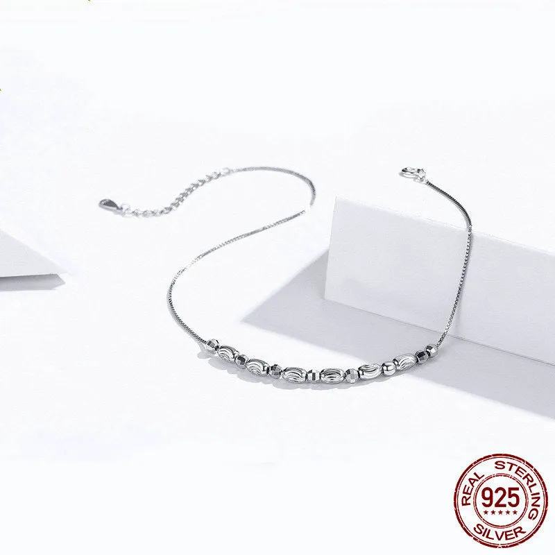 Sterling Silver Anklet Fashion Platinum Plated DIY Lady Silver Anklet