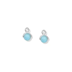 Stirrup Earring Drops Silver - Aquamarine