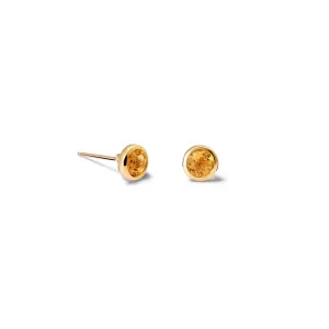 Theresa Stud Earrings Yellow Gold - Citrine