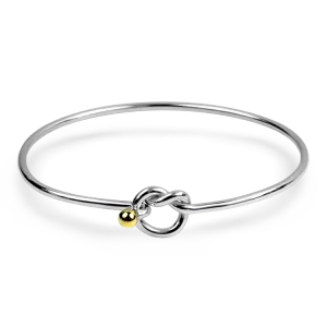 Tiffany & Co. Estate Sterling Silver & 18k Yellow Gold Hook Eye Bangle Bracelet