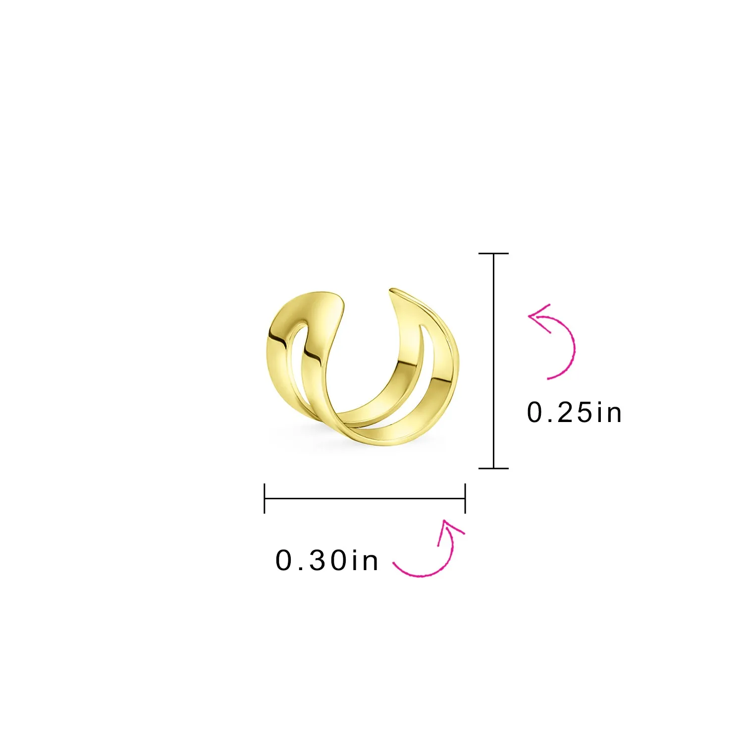 Tiny Geometric Helix Wrap Ear Cuff Cartilage Earrings for Men Rose Gold Plated