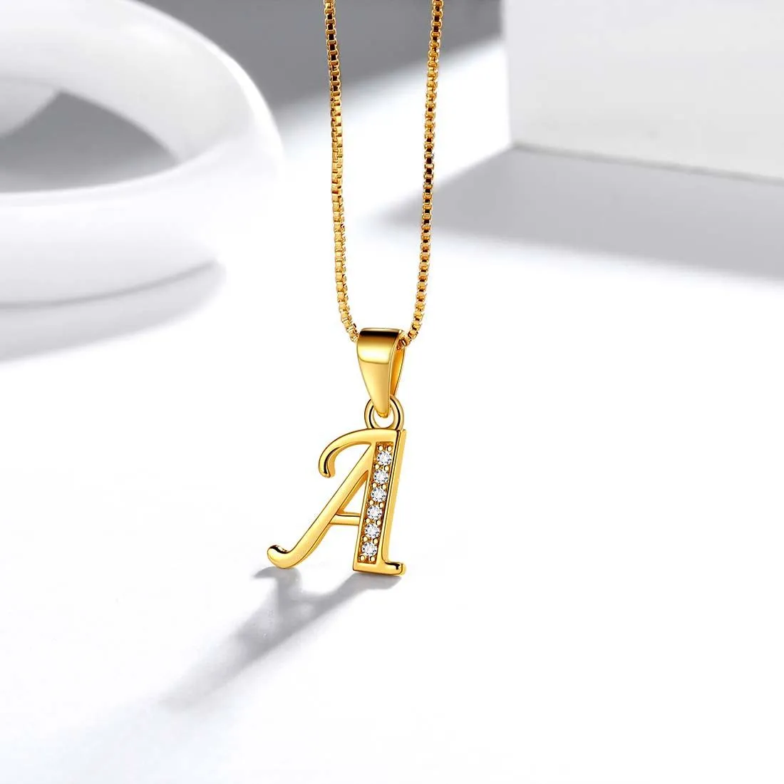 Tokyo Mart Letter A Initial Necklaces Pendant Women Men Name Jewelry Gift 925 Silver