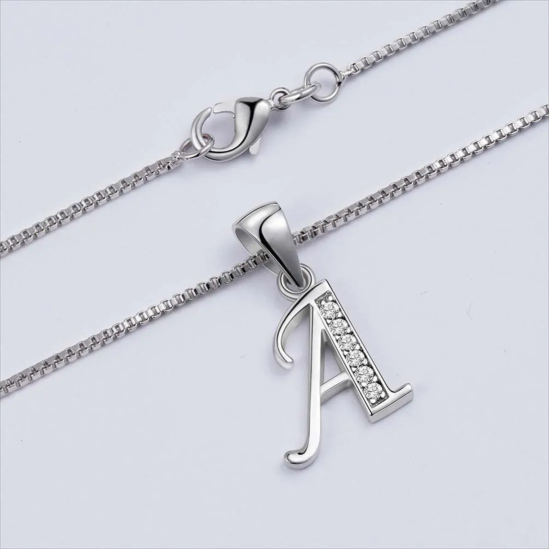 Tokyo Mart Letter A Initial Necklaces Pendant Women Men Name Jewelry Gift 925 Silver