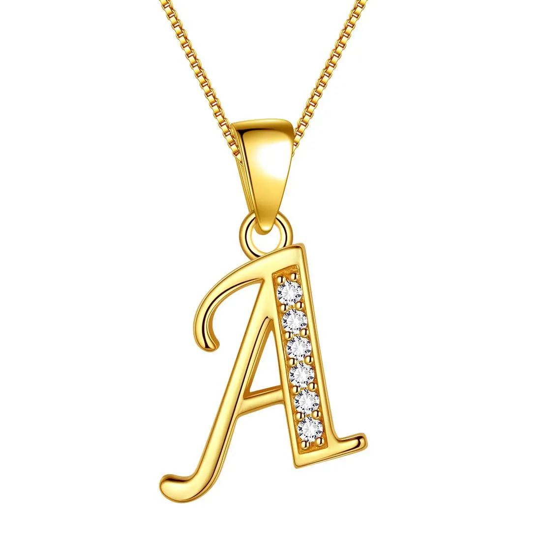 Tokyo Mart Letter A Initial Necklaces Pendant Women Men Name Jewelry Gift 925 Silver