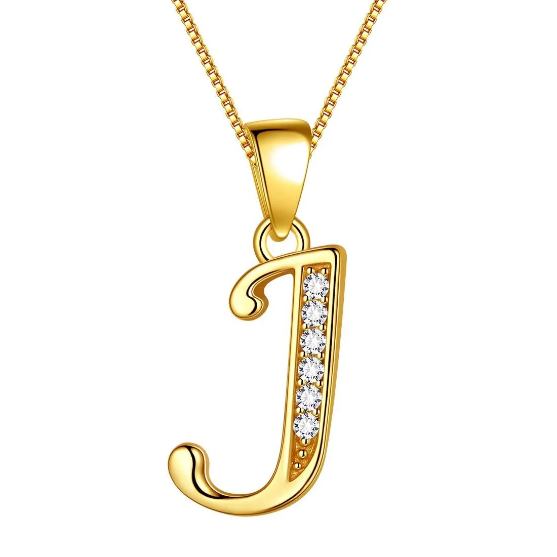 Tokyo Mart Letter J Initial Necklaces Pendant Women Men Name Jewelry Gift 925 Silver