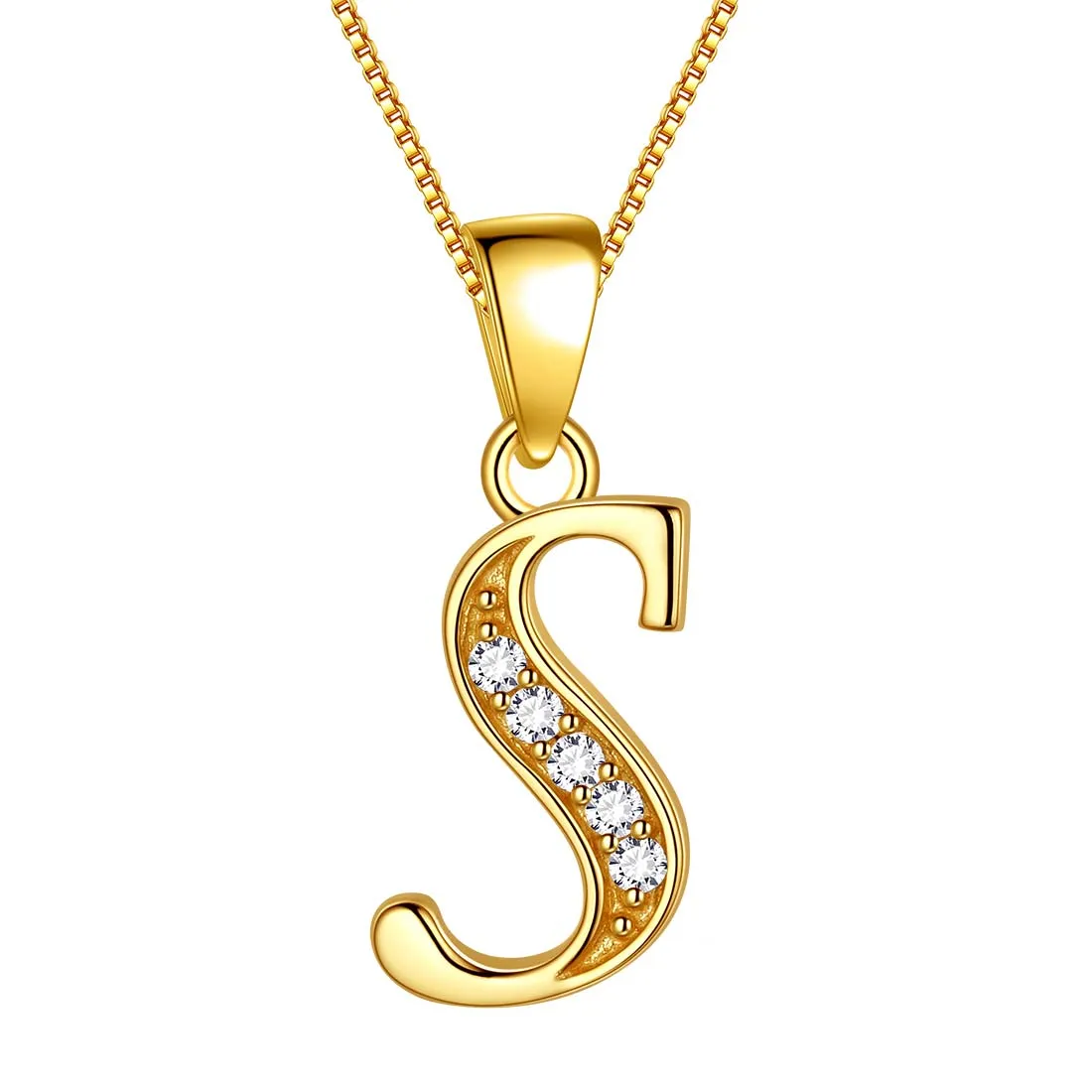 Tokyo Mart Letter S Initial Necklaces Pendant Women Men Name Jewelry Gift 925 Silver