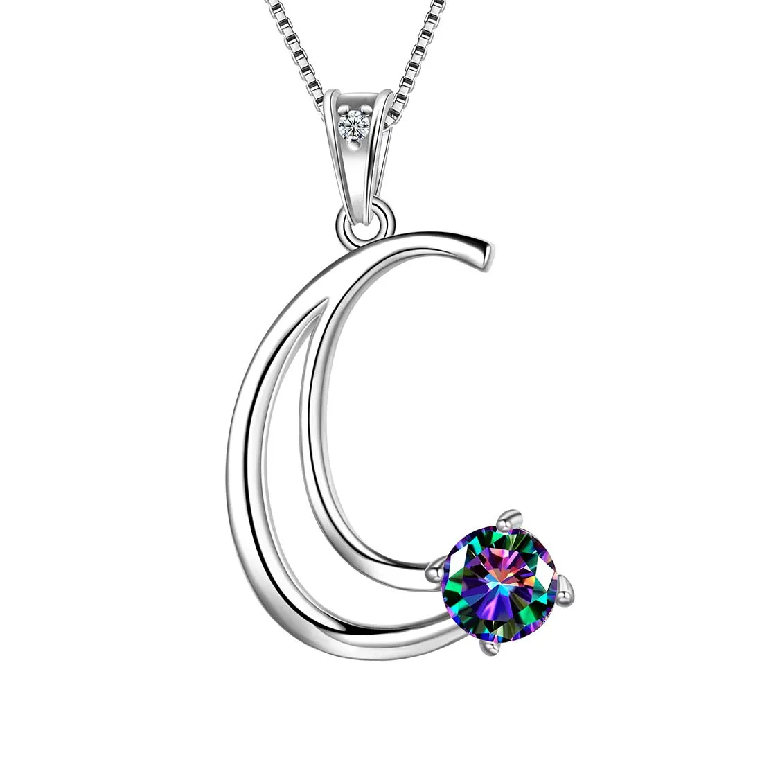 Tokyo Mart Women Initial C Letter Pendant Necklace Girl Name Jewelry Gift 925 Sterling Silver