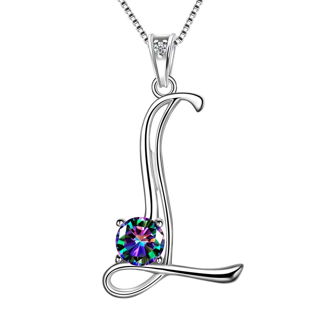 Tokyo Mart Women Initial L Letter Pendant Necklace Girl Name Jewelry Gift 925 Sterling Silver