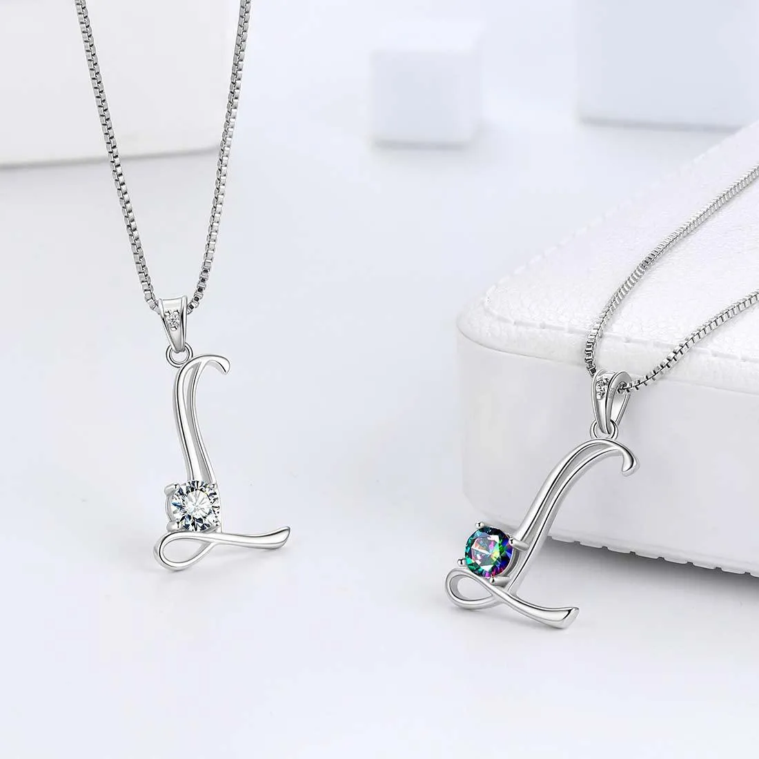 Tokyo Mart Women Initial L Letter Pendant Necklace Girl Name Jewelry Gift 925 Sterling Silver