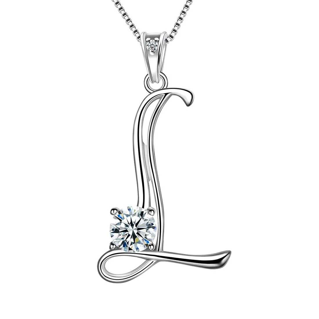 Tokyo Mart Women Initial L Letter Pendant Necklace Girl Name Jewelry Gift 925 Sterling Silver