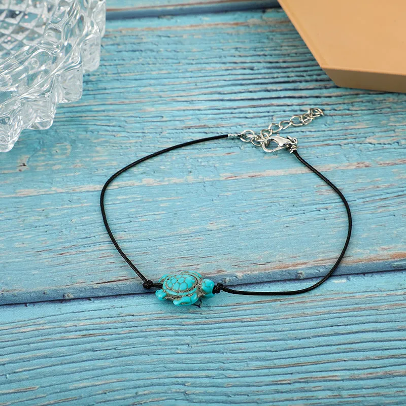 Tortoise-Shaped Single-Layer Rope Anklet Women